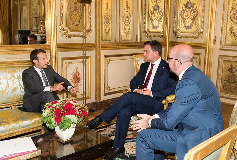 Rencontre à Paris entre Emmanuel Macron, Xavier Bettel, Charles Michel et Edouard Philippe