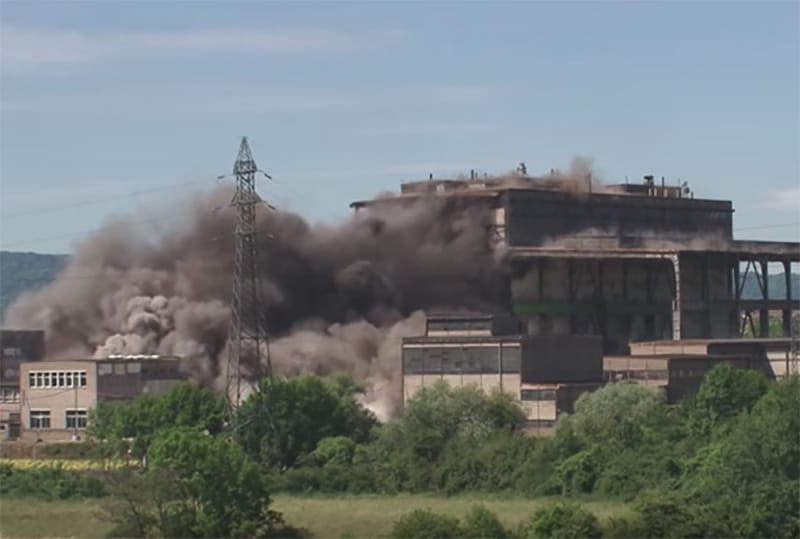 Destruction de la centrale EDF de Richemeont 11 juin 2017