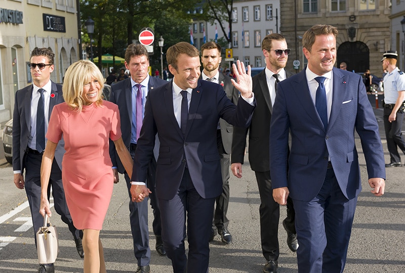 Emmanuel et Brigitte Macron en visite au Luxembourg avec Xavier Bettel : photo : © SIP / Jean-Christophe Verhaegen, tous droits réservés