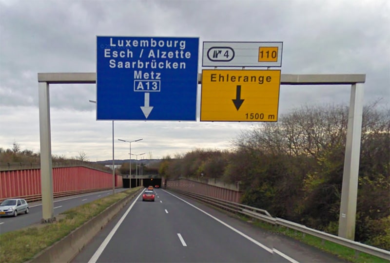 Chantier au niveau du tunnel Ehlerange sur l'A13 au Luxembourg
